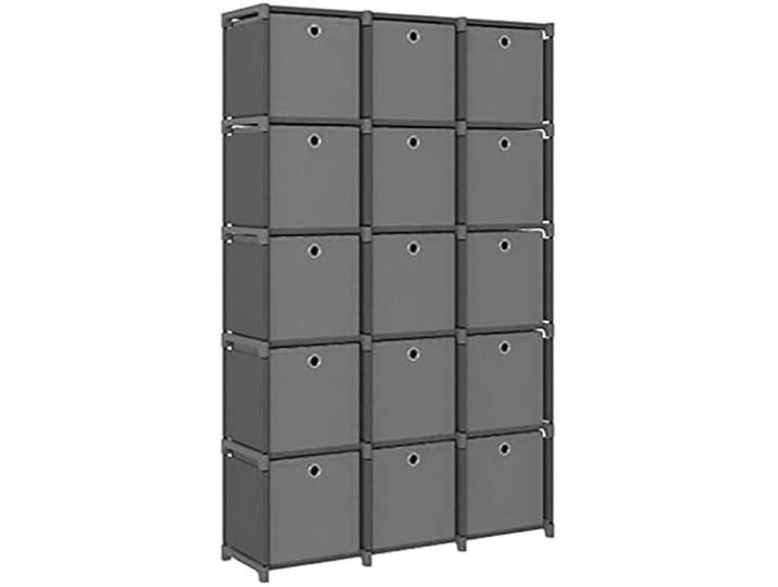 Etagère à cubes - VIDAXL - 15 Compartiments - Gris - Design contemporain - Métal