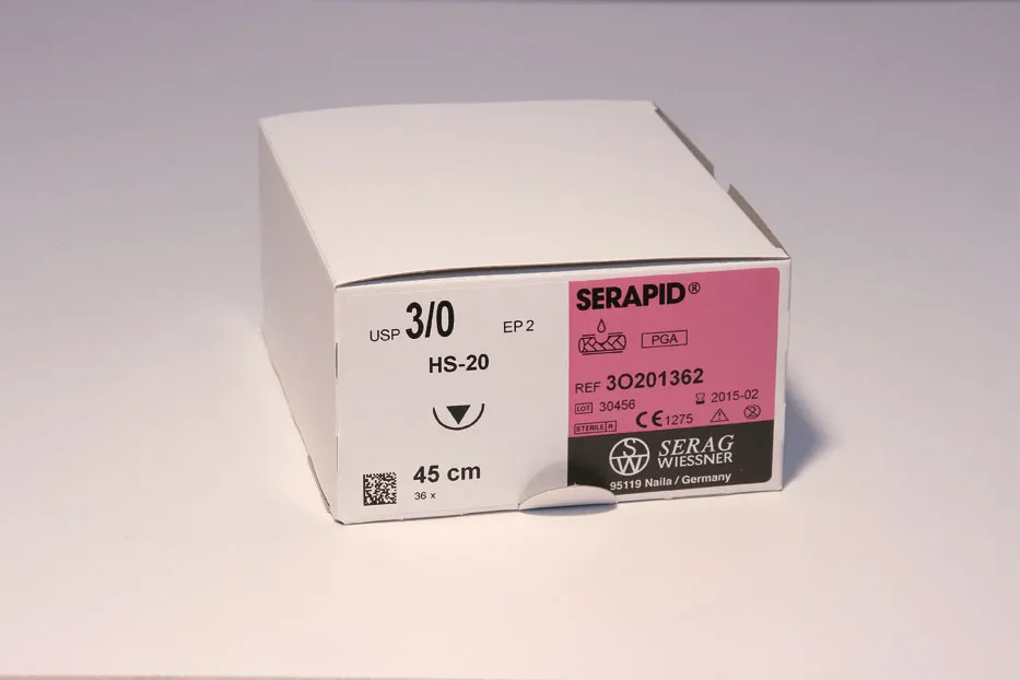 SERAG-WIESSNER GmbH & Co. KG Nahtmaterial Serapid 2-0, mit Nadel HR-26, 70 cm Faden, resorbierbar (24 Stück) 3O303241