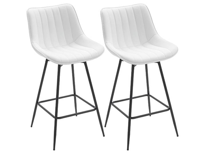 Ensemble de 2 tabourets de bar pivotants Homcom, tabourets de cuisine hauts avec dossier incurvé et repose-pieds, rembourrés en PU