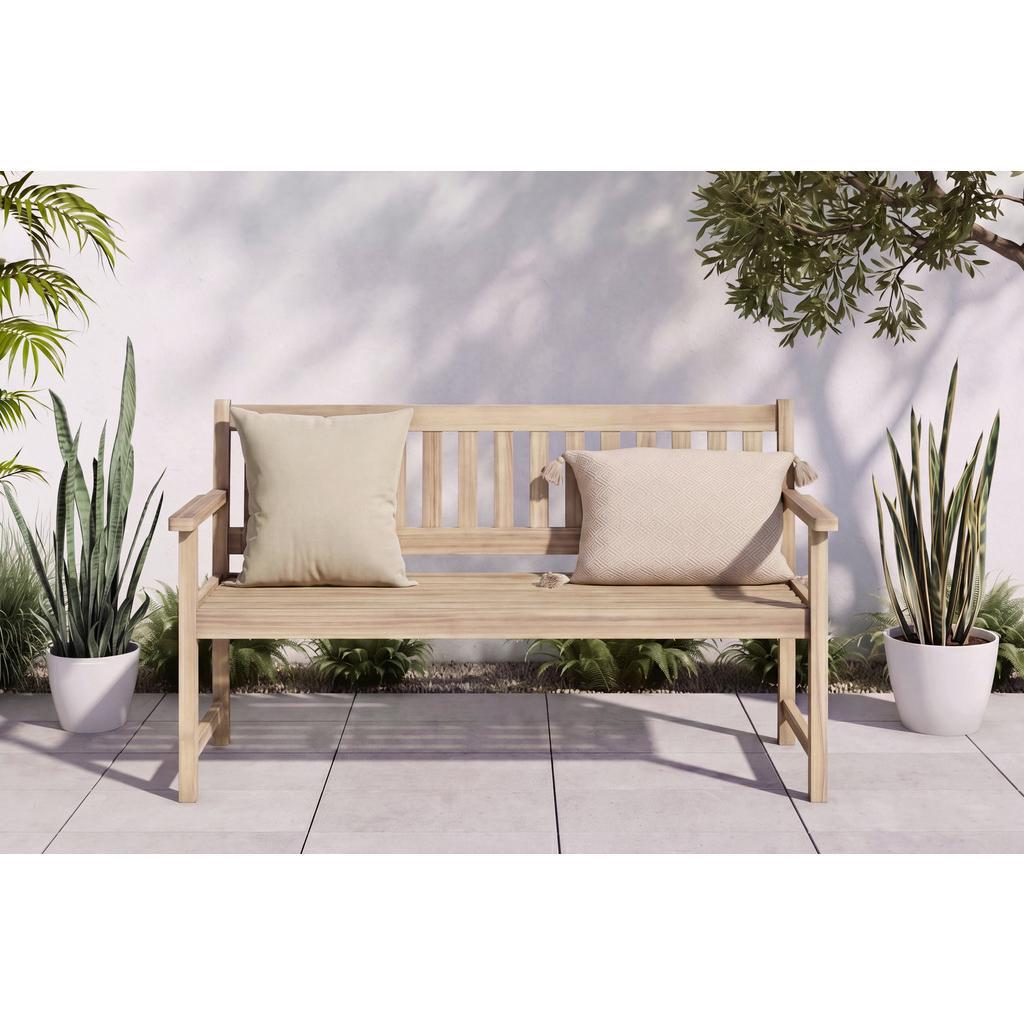 Ambia Garden Gartenbank , Akaziefarben , Holz , Akazie , teilmassiv , 120x89x55 cm , FSC 100% , mit Rückenlehne , Gartenmöbel, Gartenbank