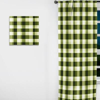 DESIGN ART "Designart ""Uk Green Plaid Elegance"" Plaid Curtain - Room Darkening Plaid Curtain - 1 Panel"