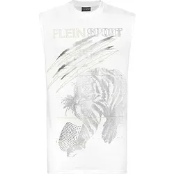 PLEIN SPORT Tanktop TIGER, Größe 3XL in Weiß 0193