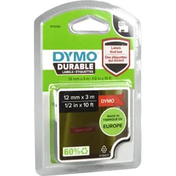 Dymo Label Band D1 1978366  weiß auf rot  12mm x 3m