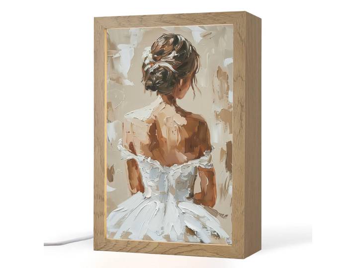 OnlyWow Tischleuchte - Frau - Farbe - Abstrakt - Beige - Modern - 20x30 cm, Brombeere, Holzwerkstoff, Rechteckig, LED integriert, 20x30x8 cm, Lampen & Leuchten, Innenbeleuchtung, Tischlampen