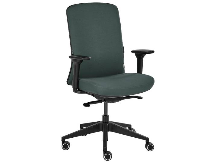 BELIANI Bürostuhl Dunkelgrün Stoff Verstellbare Lendenwirbelstütze Verstellbare Armlehnen Drehbar Höhenverstellbar Ergonomischer Schreibtischstuhl