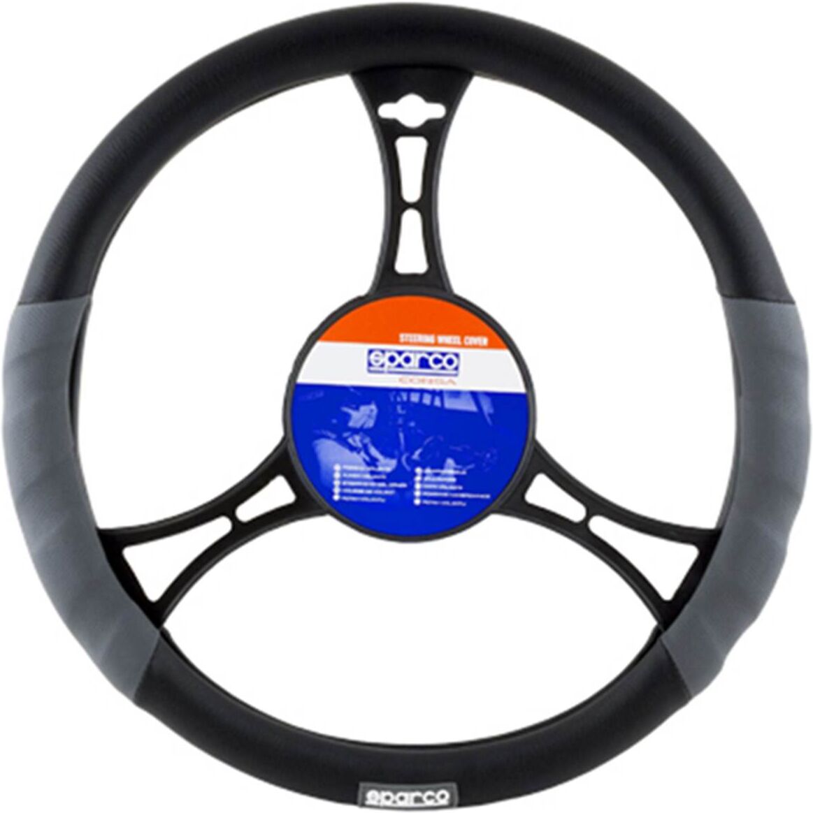 Cobertura do volante Sparco cinzenta e preta