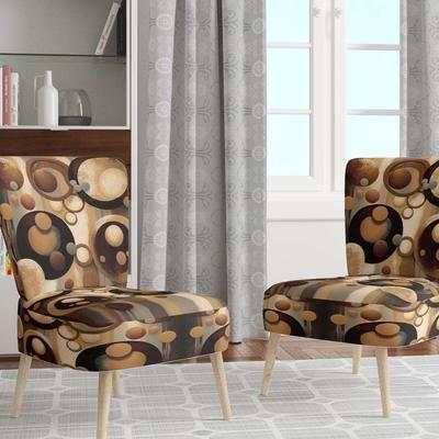 DESIGN ART "Designart ""Aged Barrel Universes VI"" Upholstered Abstract Accent Chair and Modern & Contemporary Arm Chair - Multiple Color"