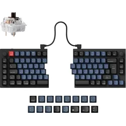 Keychron Q11 (schwarz/blau, DE-Layout, K Pro Brown, Hot-Swap, Aluminiumrahmen, RGB) (DE, Kabelgebunden), Tastatur, Blau, Schwarz