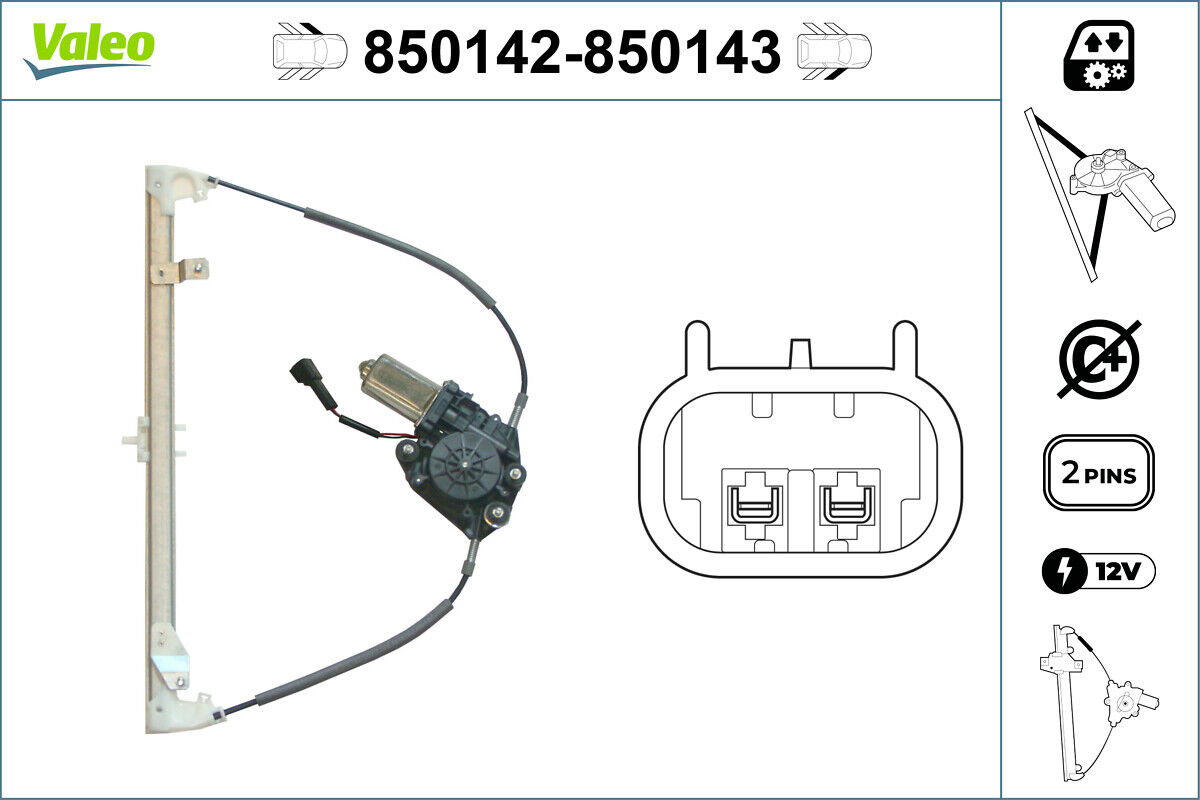 Valeo Fensterheber 850142 Vorne Links Für Fiat