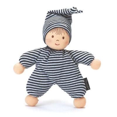 Spielpuppe Heiko gestreift marine 23cm inkl. Rassel