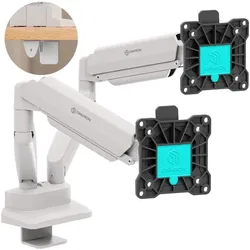 ONKRON Monitor Halterung 2 Monitore für 13-32 Zoll Bildschirme bis 10 kg pro Arm, Gasdruckfeder Monitorhalterung drehbar, VESA 75x75-100x100, G160-BW