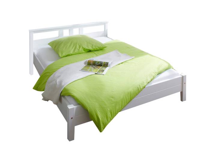 Livetastic Bett, Weiss, Holz, Kiefer, massiv, 140x200 cm, nur für Rollroste geeignet, Schlafzimmer, Bett, Holzbetten