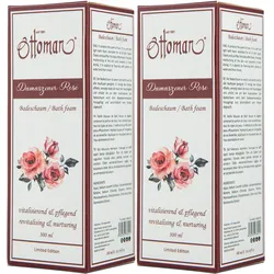 2er-Set Rose Badeschaum 300ml - Entspannendes Badeerlebnis & nährende Körperpflege - Harmonisierender Rosenduft für Wellness & Stressreduktion