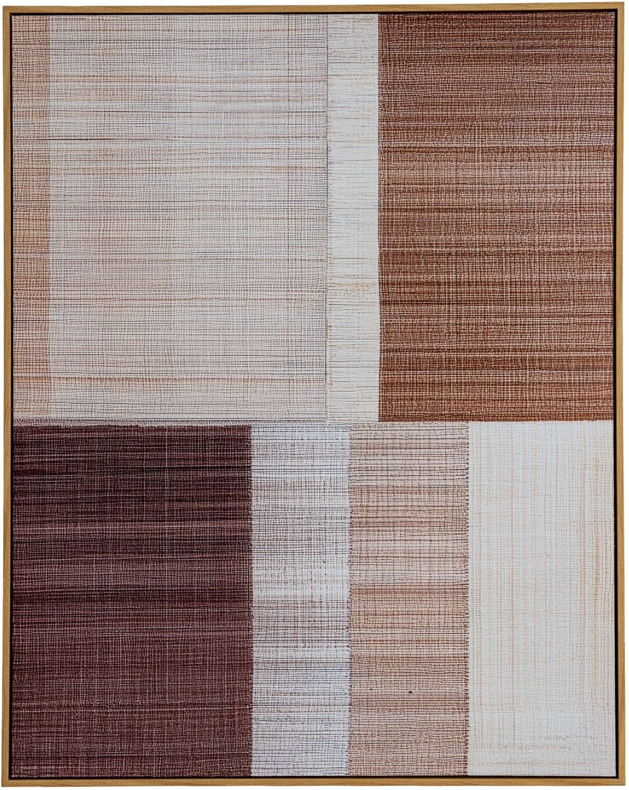 Valter Neutral Abstract Framed Canvas Wall Art