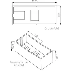 Neuesbad Wannenträger für Hoesch Forster 170x70 SW13773