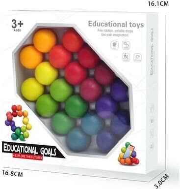 Inspired Living 3D Rotating Sensory Fidget Ball Stress Relief Toy For Focus, Anxiety & Calm 20 Balls With Box