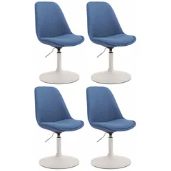 CLP 4er Set Stühle Maverick W Stoff   Farbe: blau, Gestell Farbe: weiß