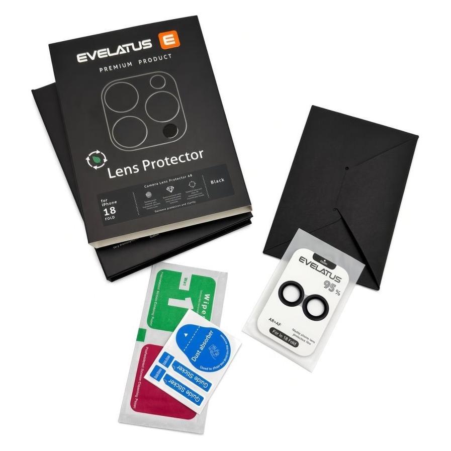 Evelatus Schutzglas für Apple iPhone Duo - Rundum-Kameralinsen-Schutz, Premium, schwarz (Apple iPhone Duo) (78471675)