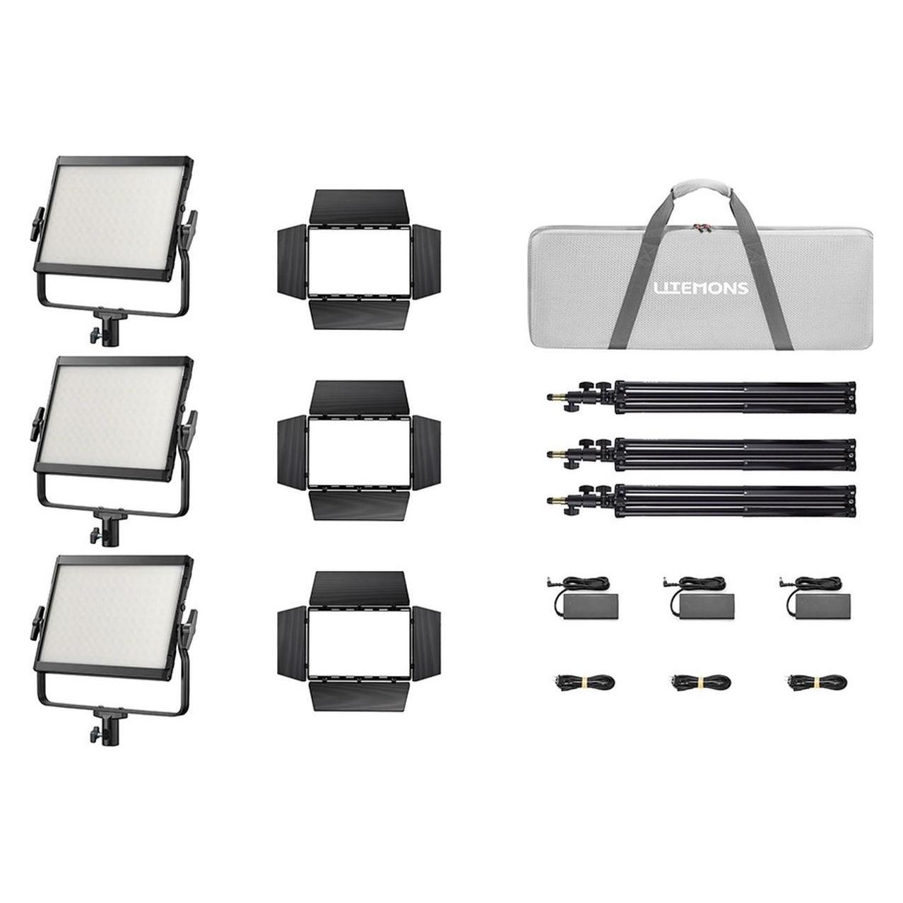 Godox LP1200Bi K3 Black Litemons Bi color LED Light Panel 3 light kit (Videoleuchte) (D299811)