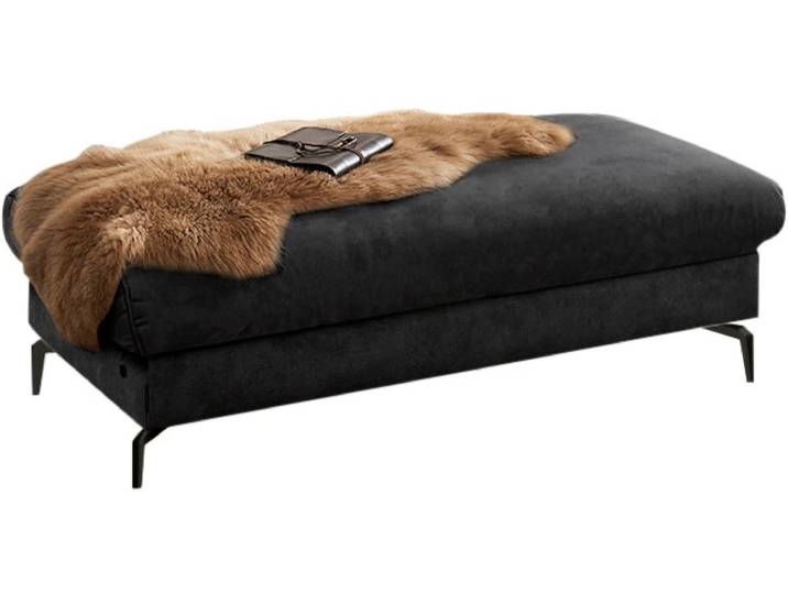 Polsterhocker, Luxus-Microfaser, Grau, 141×42×70 cm, Legere Polsterung, Modern, W.SCHILLIG