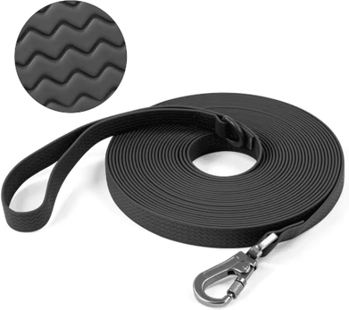 Inspire Picks PVC Waterproof Dog Training Leash Non Slip Long Lead For Medium & Large Dogs black 1.8m