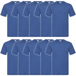 10er Pack Valueweight T Herren T-Shirt Mehrpack, retro royalblau meliert, S
