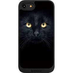Nivocase Handyhülle für Apple iPhone 8 Hülle NIVOpure Case Schwarz Auge Katze schwarz (Apple iPhone 8), Smartphone Hülle, Schwarz