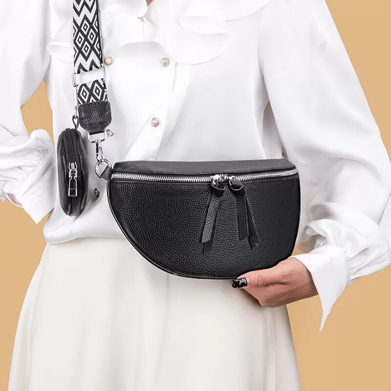 INF Satteltasche aus Leder Schwarz