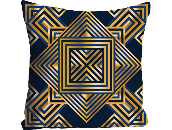 Dekokissen QUEENCE »Vierecke« , bunt (bunt, bedruckt), B:40cm L:40cm, Polyester, Dekokissen_Sitzkissen_Kissenhüllen, Dekokissen, Kissenhülle ohne Füllung, 1 Stück
