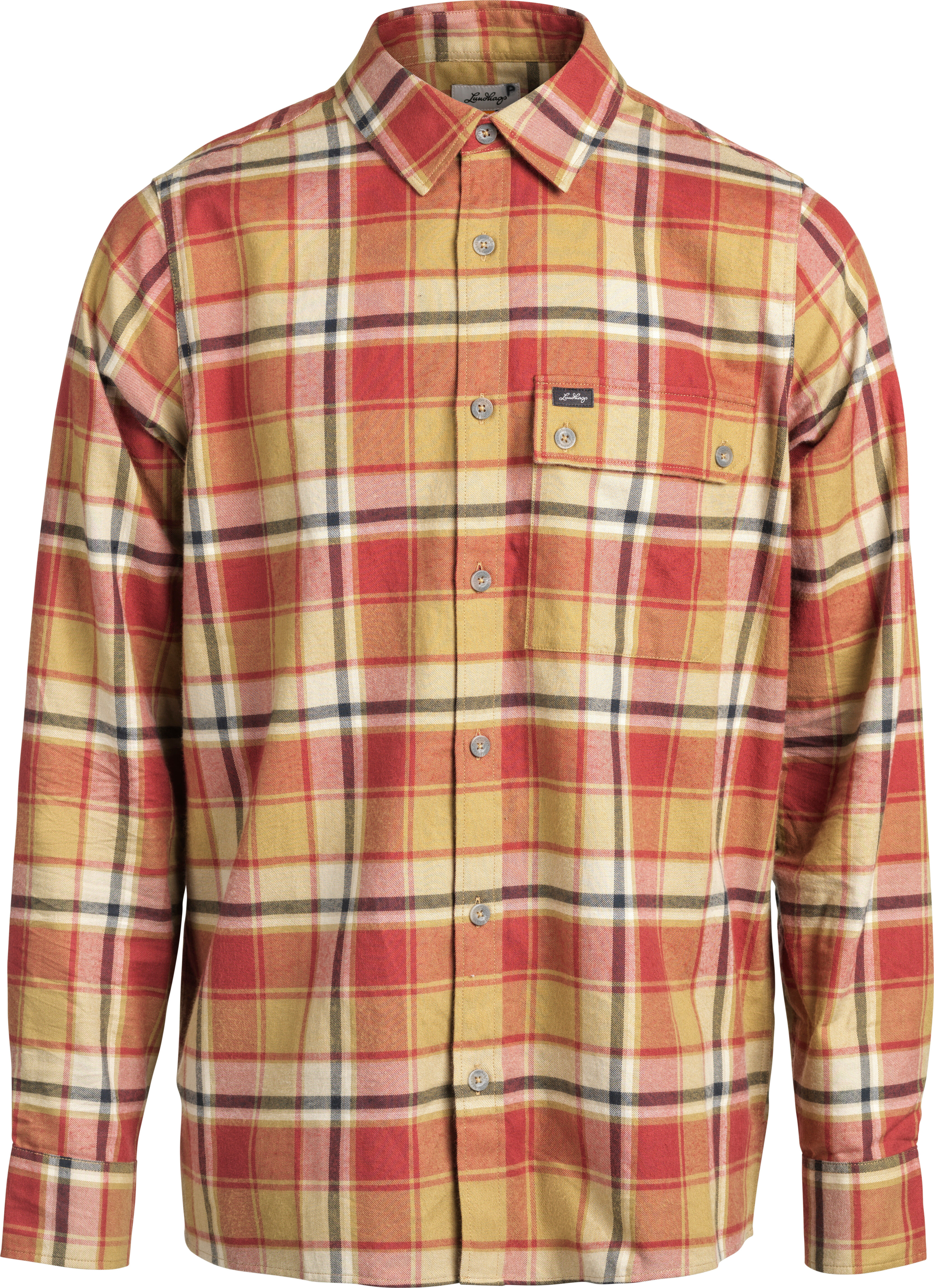 Lundhags Men's Järpen Plaid Flannel Shirt Rosewood S