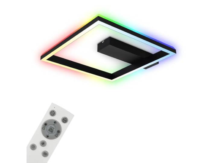 Briloner Leuchten - Deckenlampe RGB, Backlight Deckenleuchte LED, Dimmbar, Farbtemperatur einstellbar, LED Frame RGB, Fernbedienung, Schwarz