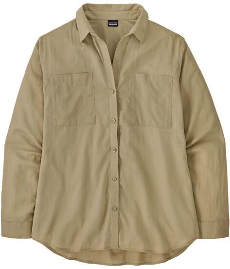 Patagonia Womens LW A/C Buttondown, Windowpane Dobby / Weathered Stone L
