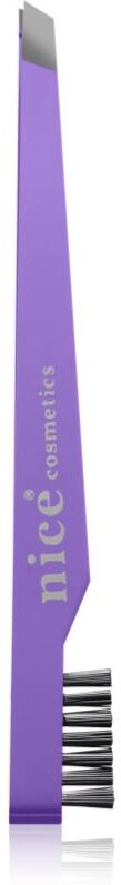 Diva & Nice Cosmetics Accessories pince à épiler oblique avec brosse Purple 1 pcs