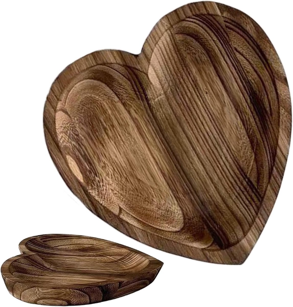 Houten Hart Schaal Multicolor - Decoratieve hartvormige schaal voor decoratie en opslag - Breedte: 23,5 cm