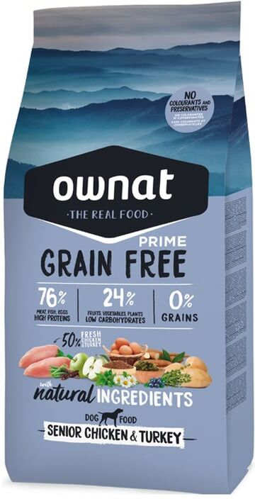 Ownat Prime Canine Senior Grain Free Frango Peru 3 Kg