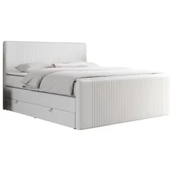 BOXSPRINGBETT KING DOREN 180/200 Weiß Kunstleder - H4