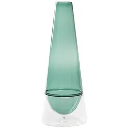 Zafferano Conosfera 100 Vase aus mundgeblasenem Borosilikatglas, elegantes seegrünes Design, Incalmo-Technik für ein einzigartiges Wohnaccessoire