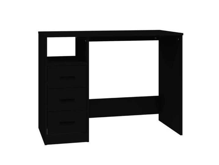 Bureau - GOTOTOP - M1080 - Noir - Bois d'ingénierie - 3 tiroirs - 102x50x76 cm