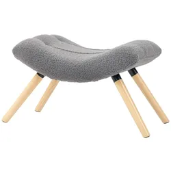 STILVORA Fußhocker Polyester Dunkelgrau 67x45x38 cm mit Buchenholzbeinen
