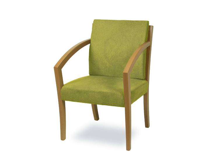Esszimmerstuhl HOME AFFAIRE G98 George Armlehnstuhl, Sessel, in 3 Gestellfarben Made in Italy , grün (grün, natur, grün), B:58,5cm H:87cm T:65cm, Massivholz, Stühle, Esszimmerstuhl, Extra-confort, Fleckenabweisendes Gewebe, Massivholz