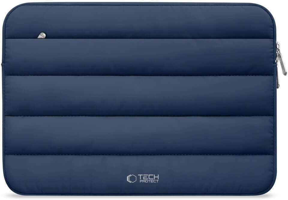 Tech-Protect Fluffy MacBook / Laptop 13-14" (25 x 35cm) Sleeve m. Ekstra Lynlåslomme - Mørkeblå
