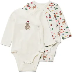 Tchibo - 2 Baby-Langarmbodys - Baby - Gr. 62/68 - creme