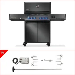 Napoleon Phantom Prestige 500, Connected, Edelstahlguss Roste, Mattschwarz, neustes Modell inkl. Rotisserie