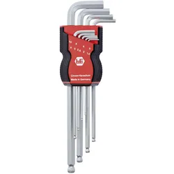 Hafu, Sechskantschlüssel, Sechskant Stiftschlüssel-Satz extra lang mit Kugelkopf Gr. 1,5-10 mm 9-tlg.