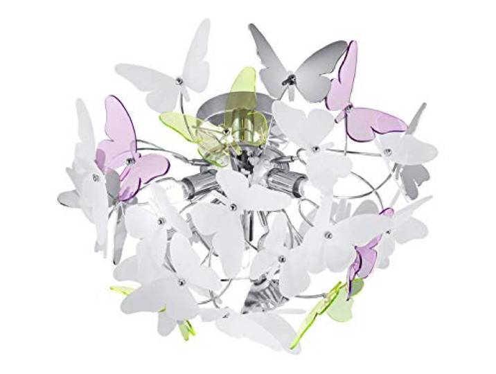 Reality Leuchten R60213017 Butterfly Plafonnier\, Résine Acrylique\, G9\, 28 W\, Chrom\, 45 x 45 x 28.5 cm