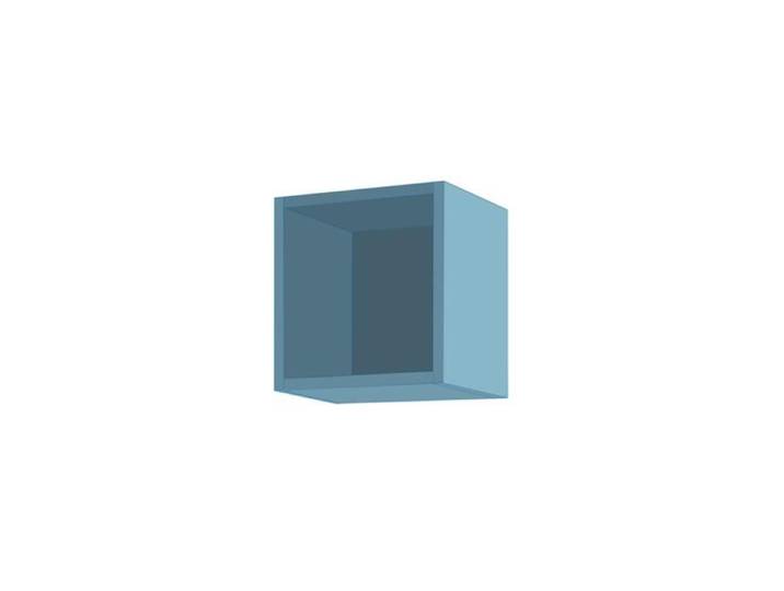 Élément mural cube suspendu avec compartiment ouvert en Bleu Mat 30x30 cm
