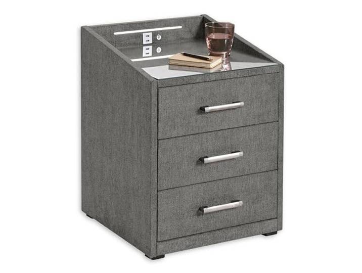 Froschkönig24 Moon Nachttisch Boxspringbett, Uran Stone - Funktionaler Nachtschrank mit USB-Anschluss und LED-Beleuchtung - 47 x 61 x 46 cm (B/H/T)