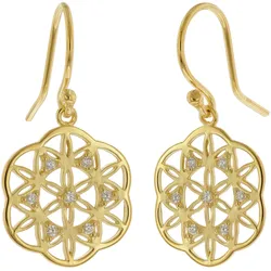 trendor 15938 Damen-Ohrringe Mandala 925 Silber Vergoldet