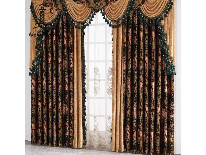 Rideaux Jacquard de haute qualité européens et américains, rideaux de Villa d'ambiance de luxe pour salon, chambre à coucher, salle à manger, taille personnalisée