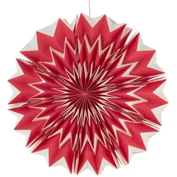 Anhänger Schneeflocke   , rot , Papier , Maße (cm): H: 18  Ø: 48
